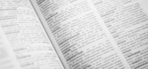 closeup of a dictionary